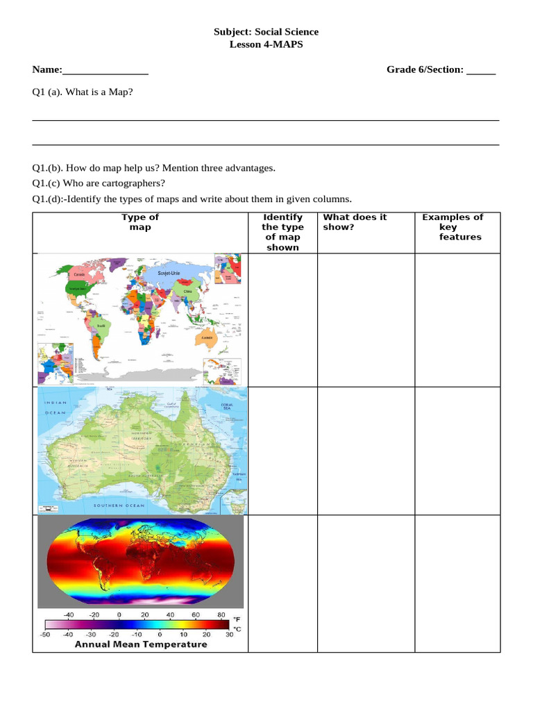 Types of Maps for Grade 6 Social Studies | PDF | Teaching Methods ...