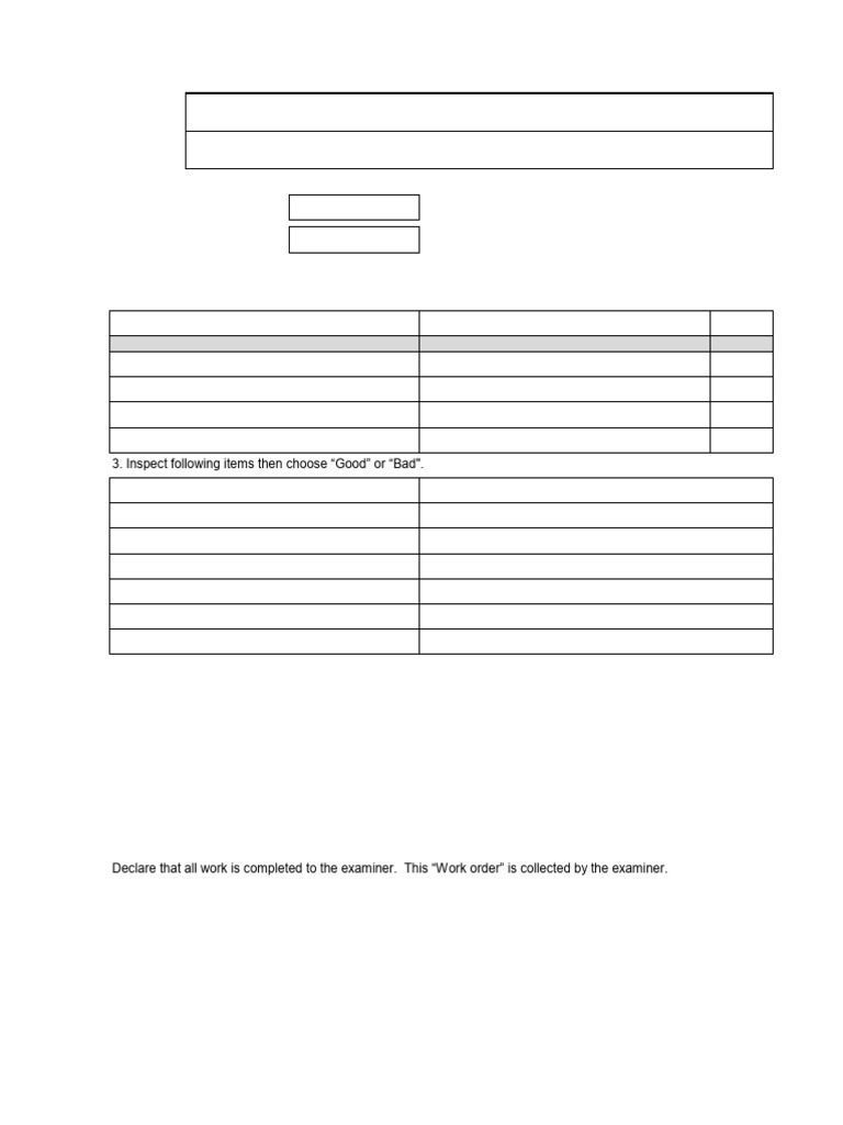 Engine Check Work Order Guidelines | PDF
