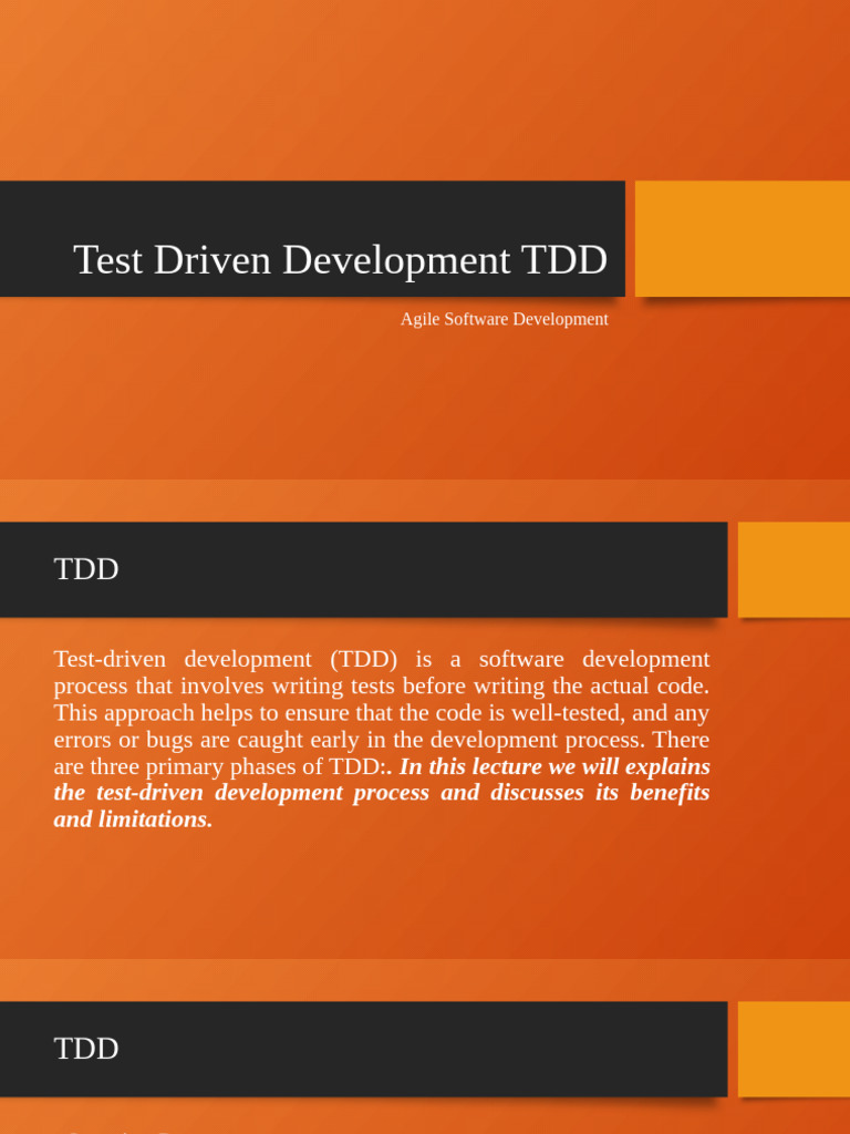 18 Test Driven Development TDD 18 PDF Test Driven Development