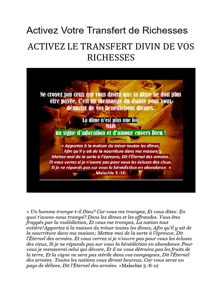 Activation du Transfert de Richesses | PDF | Dieu | Prière