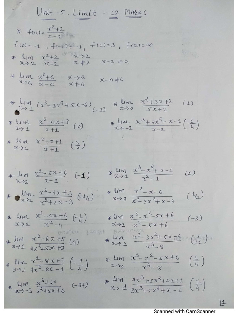 Unit 5 Limit 12 Marks | PDF