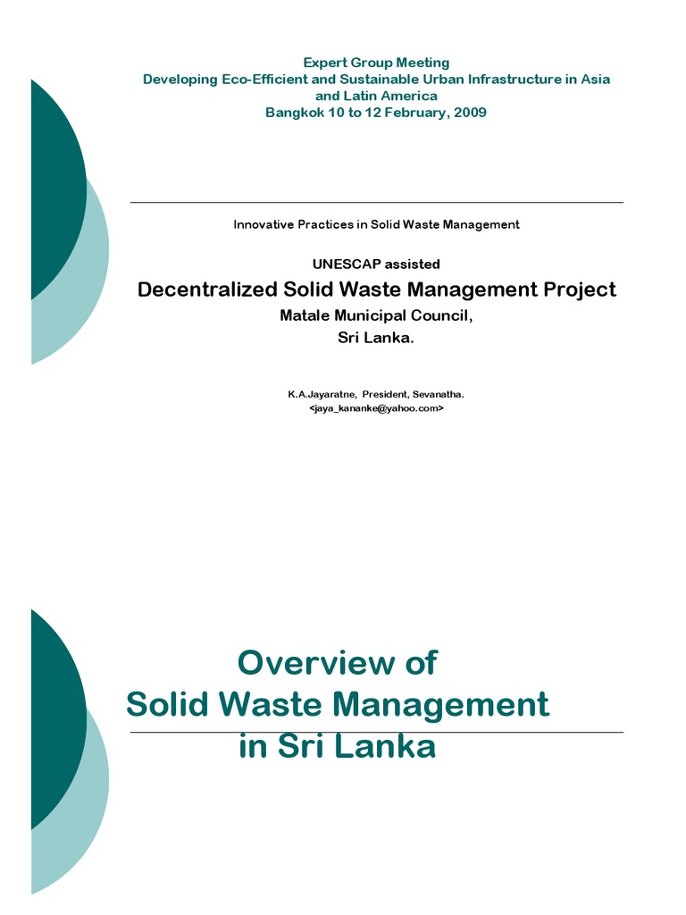 Sustainable Urban Waste Management in Sri Lanka | PDF | Waste ...