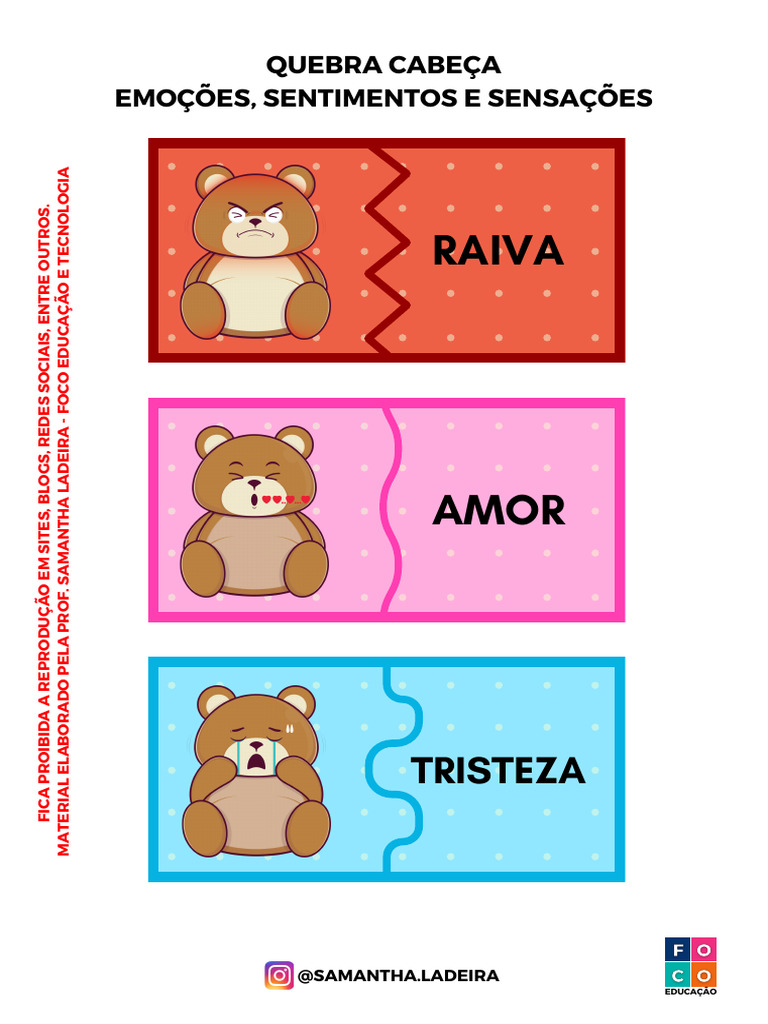 Quebra-Cabeça das Emoções para Imprimir | PDF