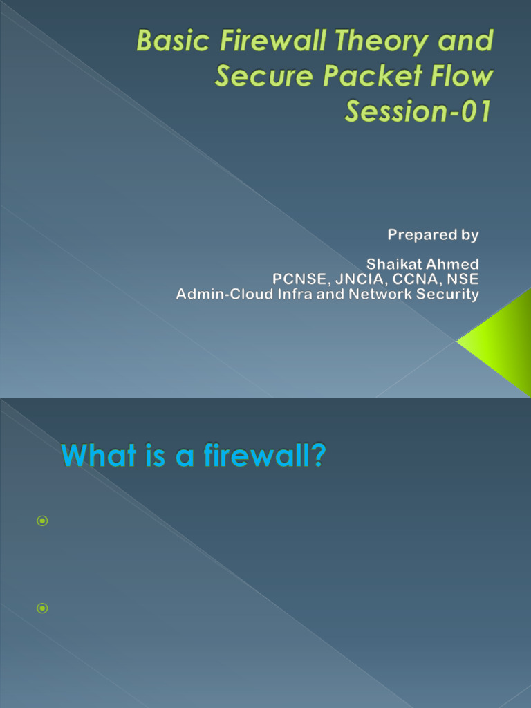 Basic Firewall and Secure Packet Flow | PDF | Firewall (Computing ...