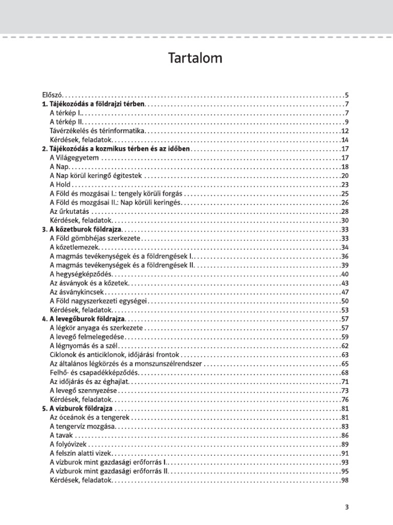 Foldrajz Erettsegi 1 Altalanos Foldrajz 2024 Tartalom | PDF