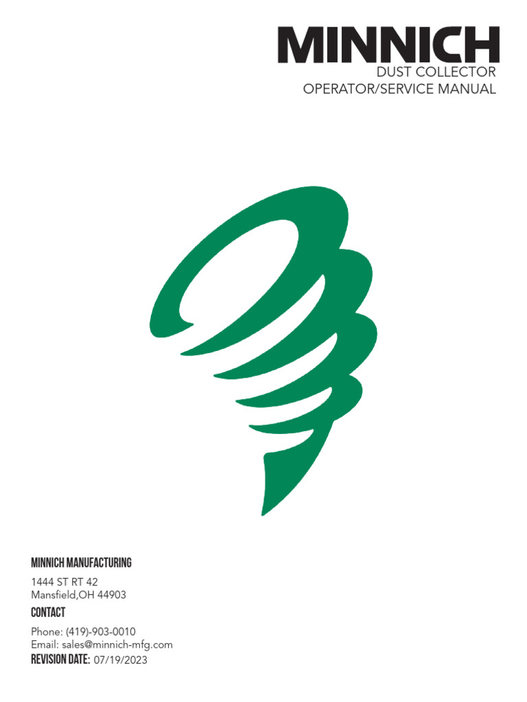 Dust Collector Operator Manual | PDF | Hazards | Materials