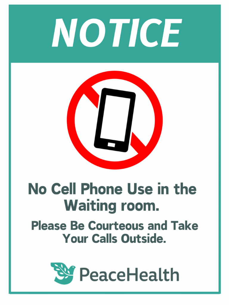No Cell Phone Use in The Waiting Room. | PDF