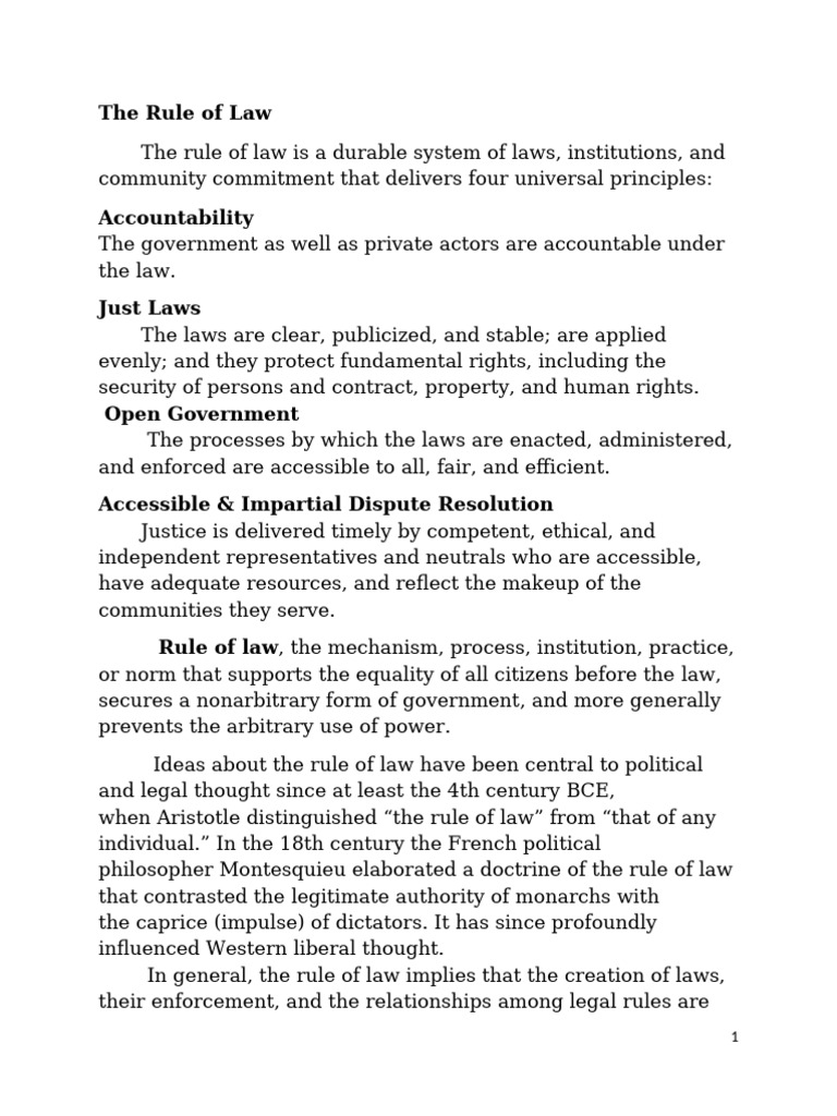 Principles of the Rule of Law | PDF | Rule Of Law | Political Philosophy