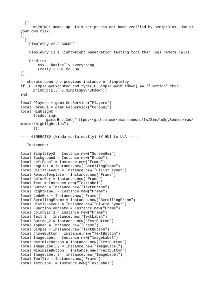 SimpleSpy v2.2 for Roblox Scripting | PDF | String (Computer Science ...