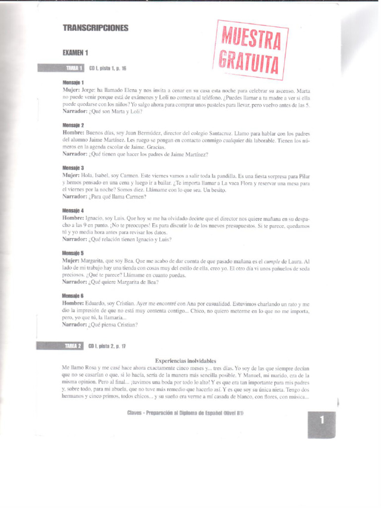 Preparacion Al Dele b1 Claves 2013 | PDF