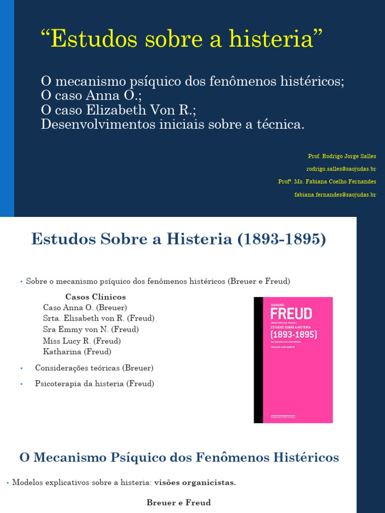 Estudos Sobre A Histeria | PDF | Psicanálise | Sigmund Freud