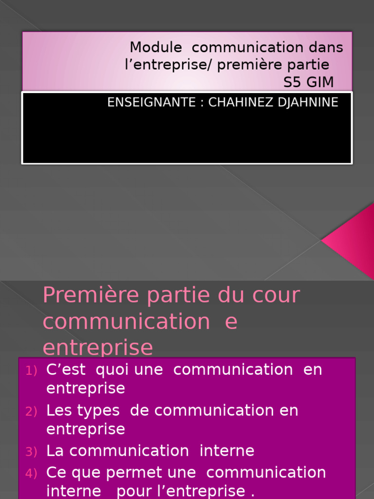 Communication en entreprise : enjeux clés | PDF | la communication ...