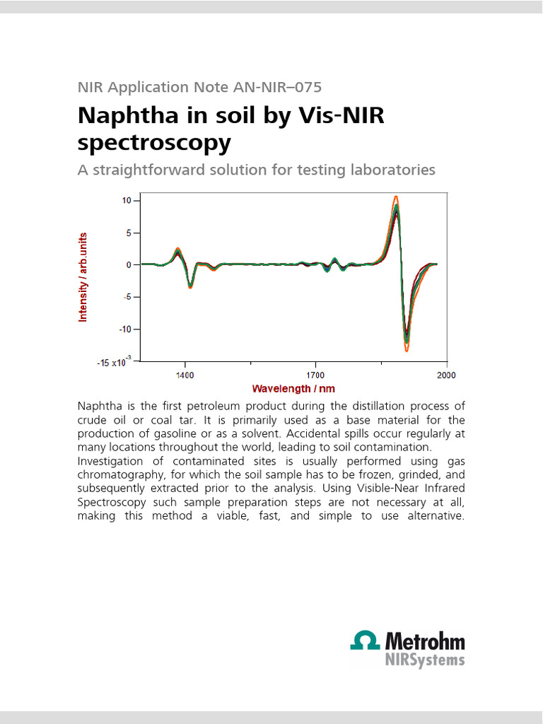 Naphtha Detection in Soil via Vis-NIR | PDF | Spectroscopy | Petroleum