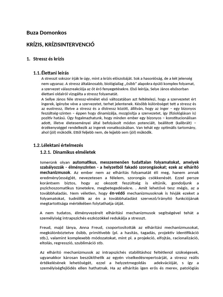 KRÍZIS Fajtái - Búza Domonkos | PDF