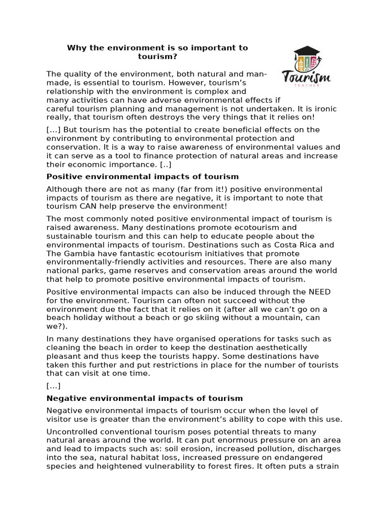 Environmental Impacts of Tourism | PDF | Environmental Degradation ...
