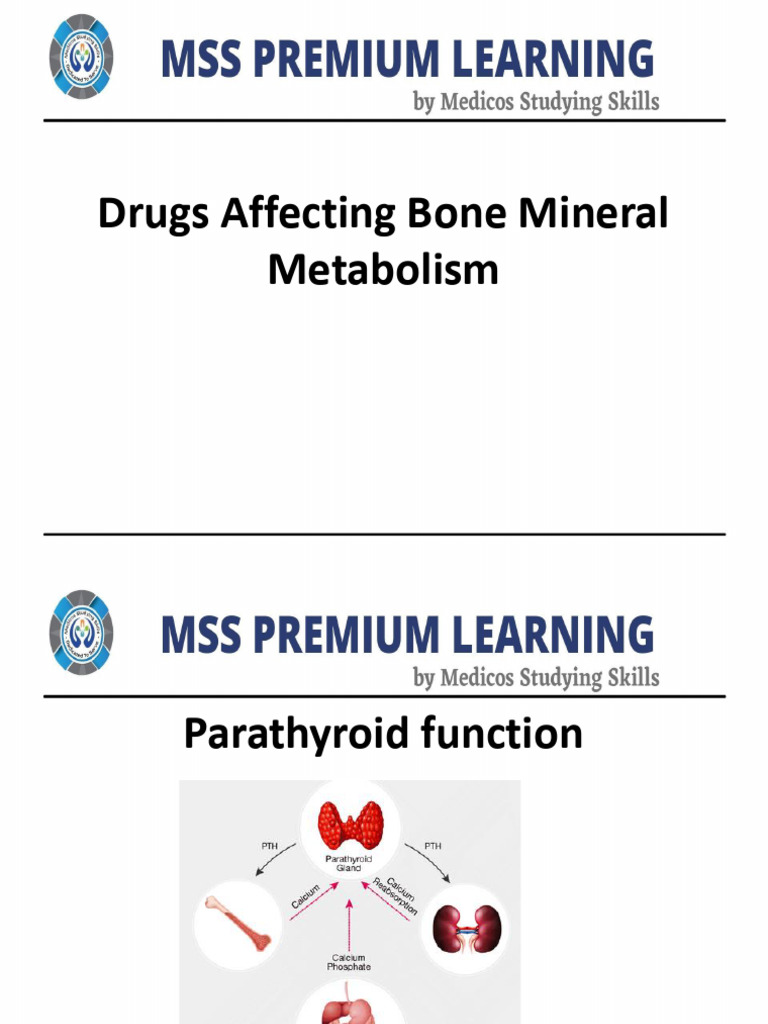 Lecture 28 Drugs Affecting Bone Mineral Metabolism | PDF | Osteoporosis ...