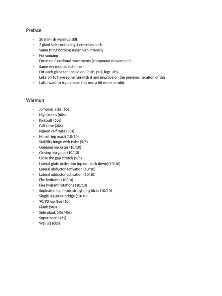 Functional Aerobic Workout Plan | PDF