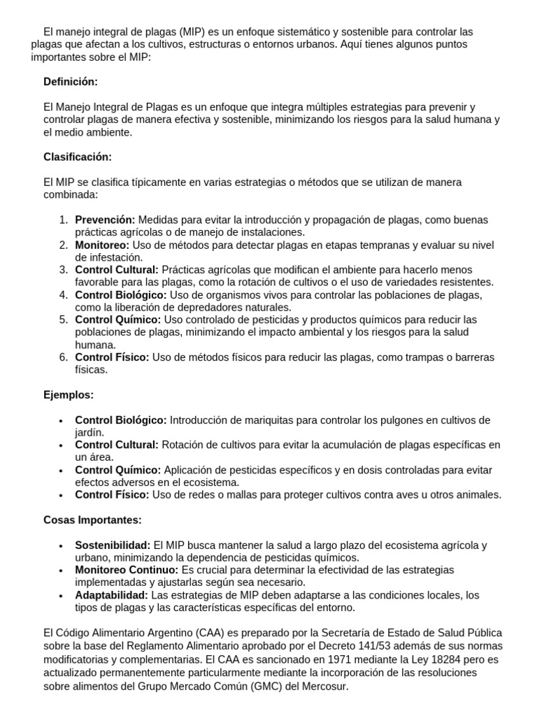 El Manejo Integral de Plagas | PDF | Alimentos | Plaga (organismo)