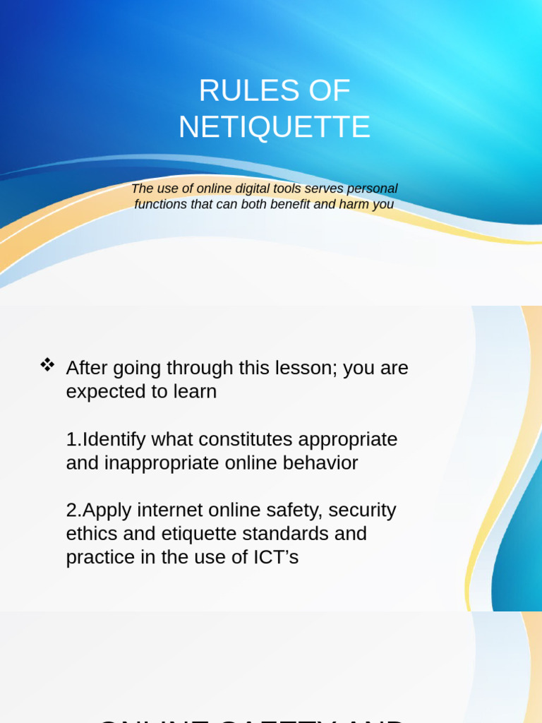 Online Safety and Cyber Etiquette Guide | PDF | Malware | Security