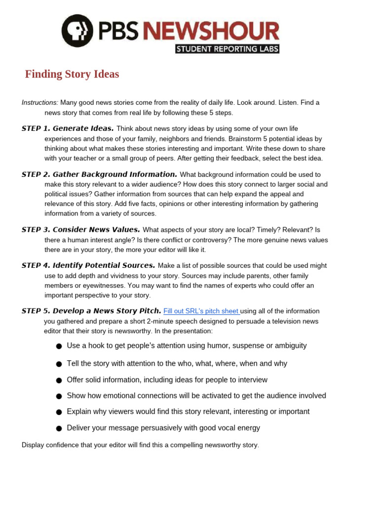 How to Find Compelling News Stories | PDF