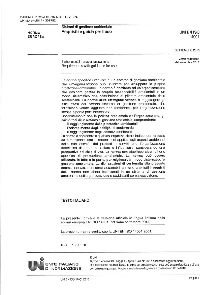 Uni en Iso 14001-2015 | PDF