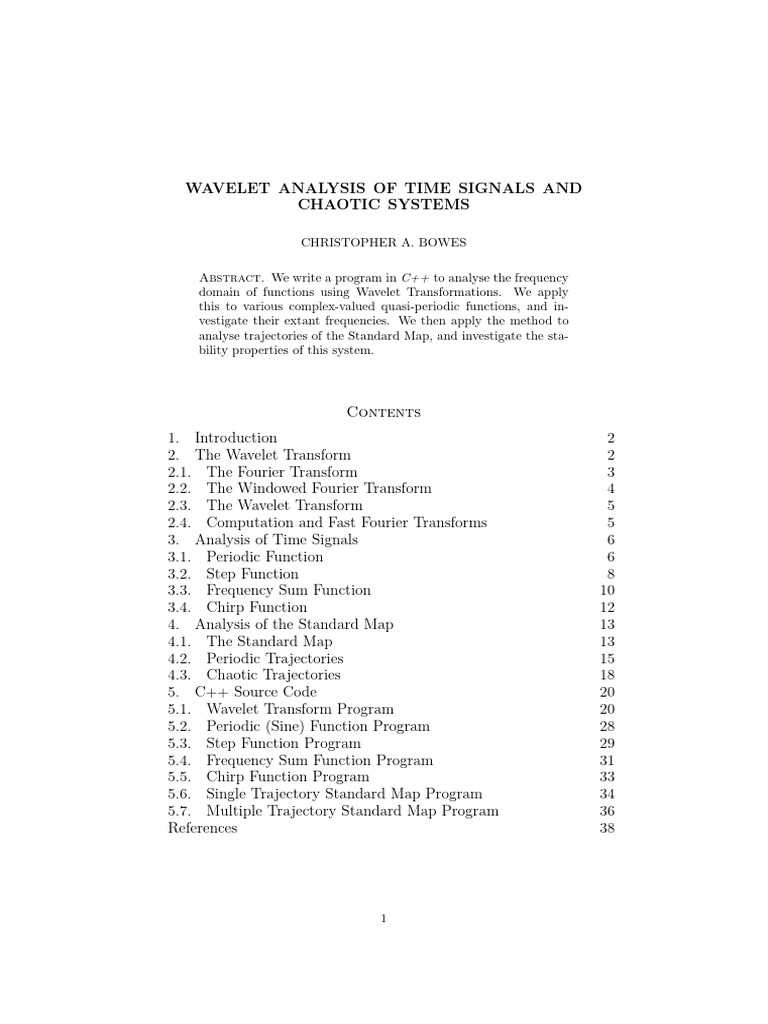 Wavelet Analysis of Time Signals | PDF | Wavelet | Fourier Transform