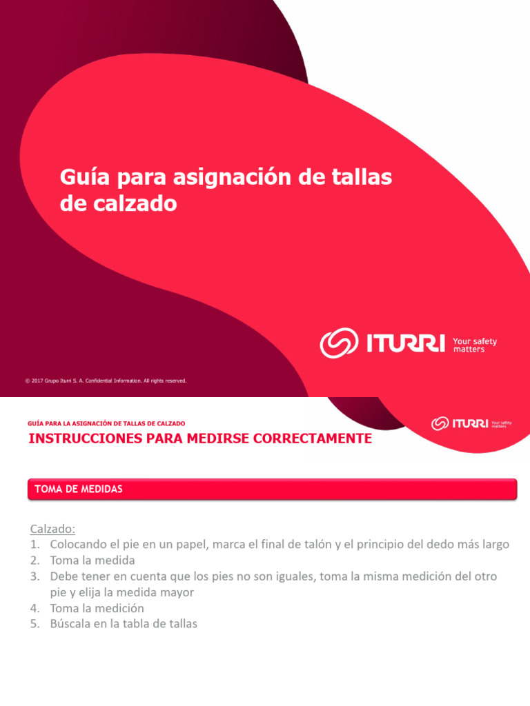 Guía de tallas de calzado 2023 | PDF