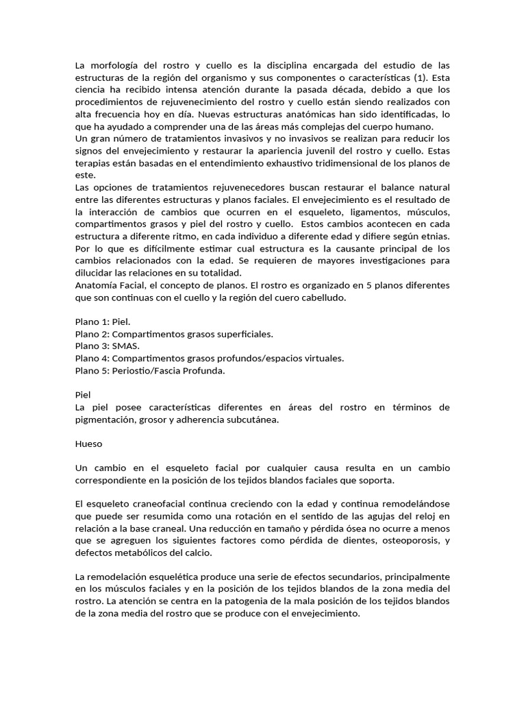 La Morfología Del Rostro y Cuello Es La Disciplina Encargada Del ...