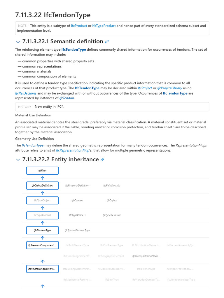 7.11.3.22 IfcTendonType - IFC4.3.2.0 Documentation | PDF | Prestressed ...