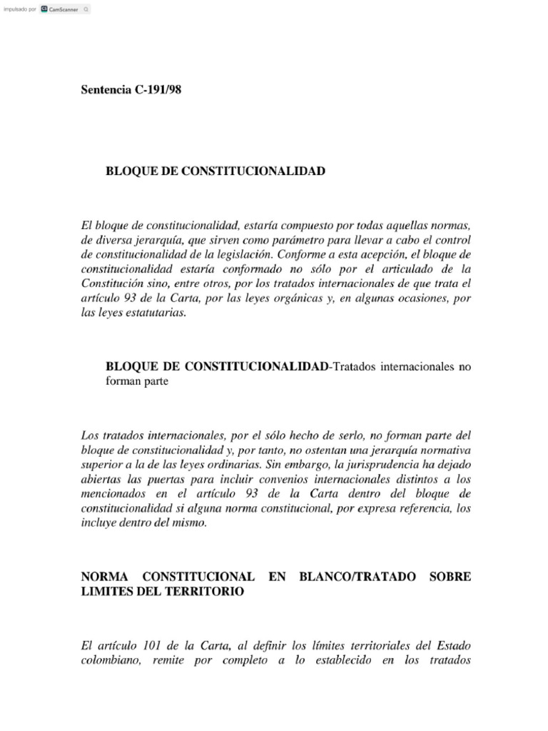 Sentencia - C - 191 - de - 1998 2022 | PDF