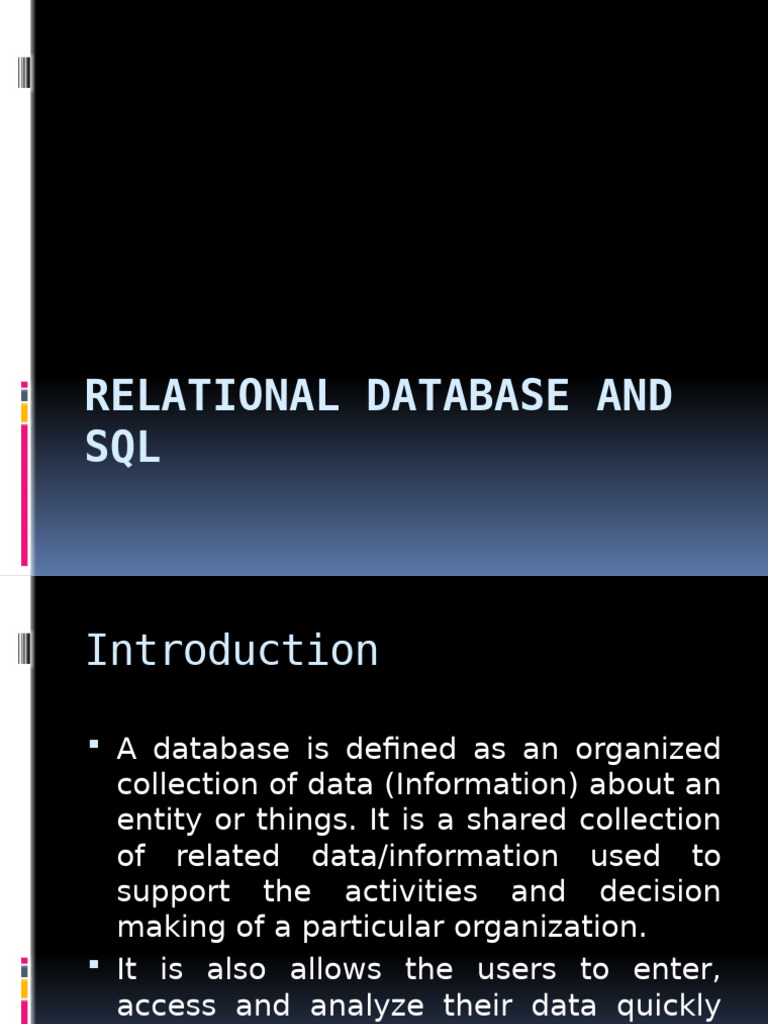 Relational Database and SQL | PDF | Databases | Data Model