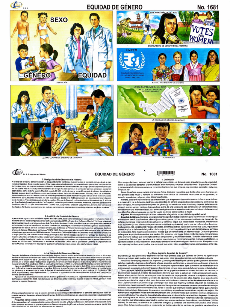 Género Equidad de | PDF | Estudios de género | Igualdad de género