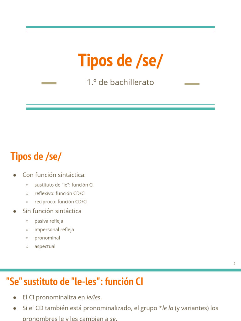 tipos de se | PDF | Verbo | Asunto (gramática)