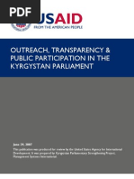 Outreach Transparency and Public Participation in the Kyrgystan Parliament