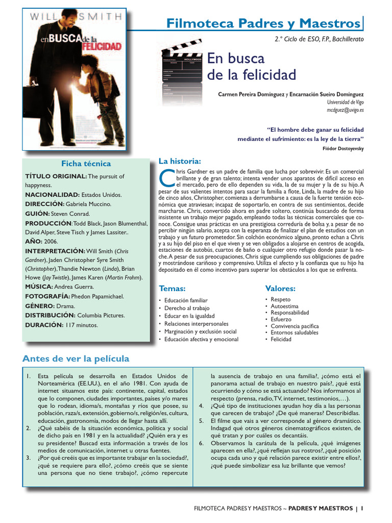 En busca de la felicidad: análisis y contexto | PDF