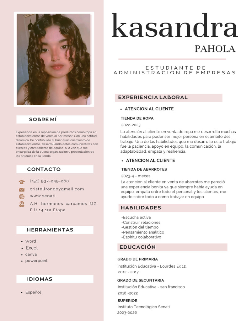 Currículum Vitae CV Diseñadora y Arquitecta Minimalista Rosa | PDF ...