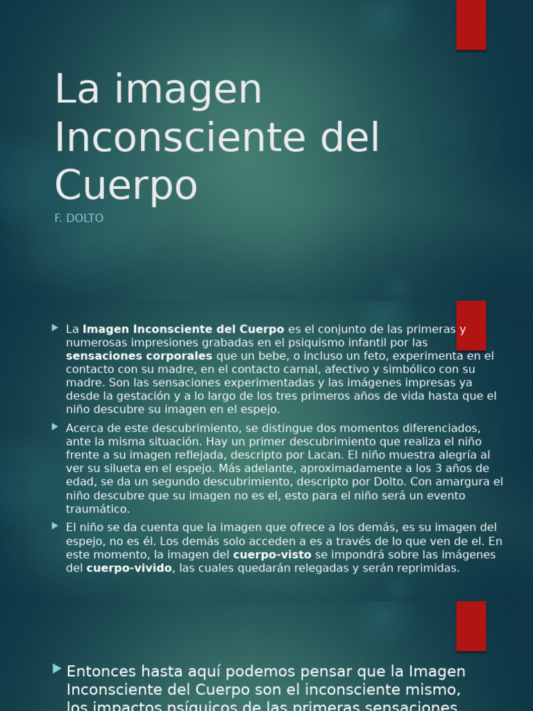 La Imagen Inconsciente Del Cuerpo | PDF | Mente inconsciente | Libido