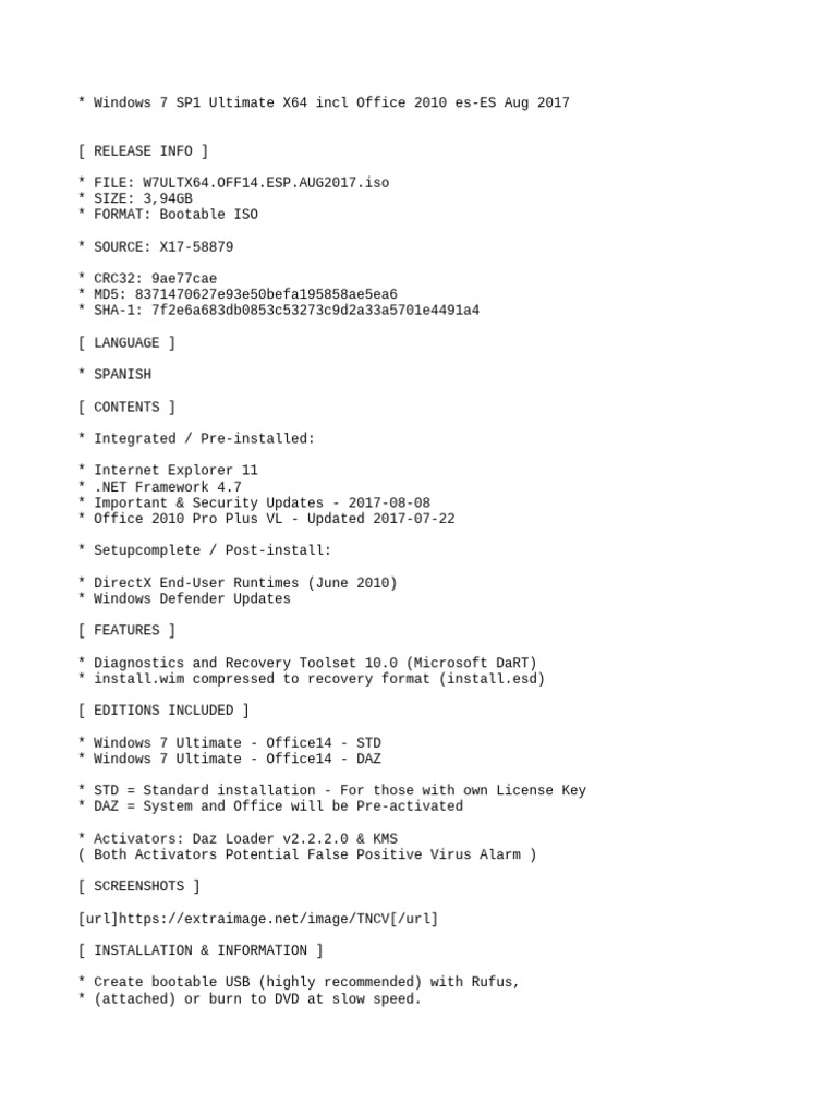 Windows 7 SP1 Ultimate X64 Incl Office 2010 es-ES Aug 2017 (Gen2) | PDF ...