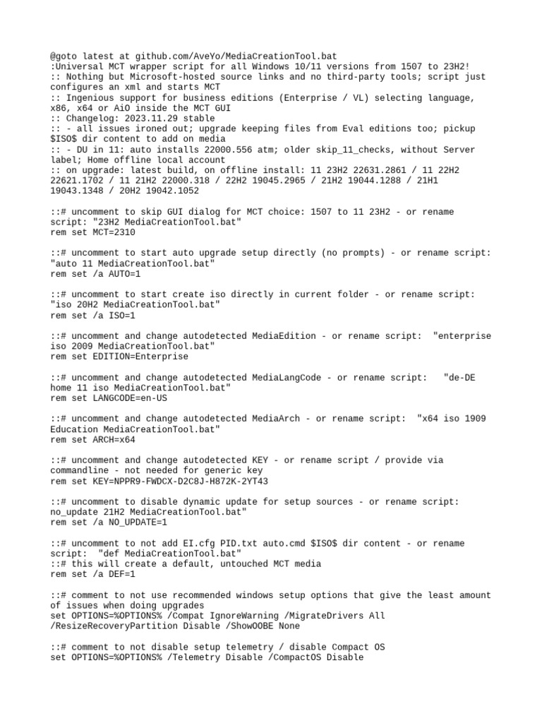 Universal Media Creation Tool Script | PDF | Windows Registry ...