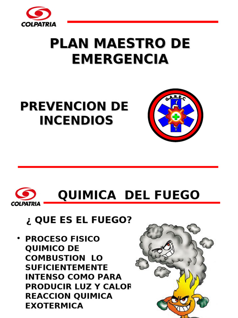 Plan de Emergencia y Prevención de Incendios | PDF | Combustión | Oxígeno