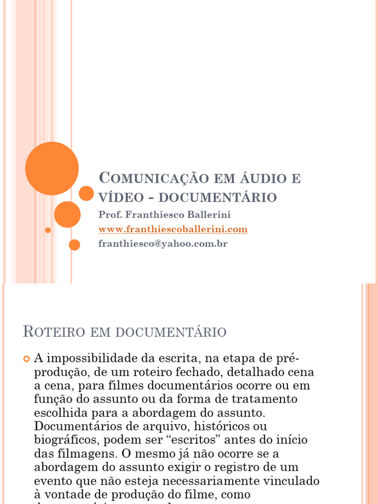 Roteiro Pdf Aprendizado Documentário