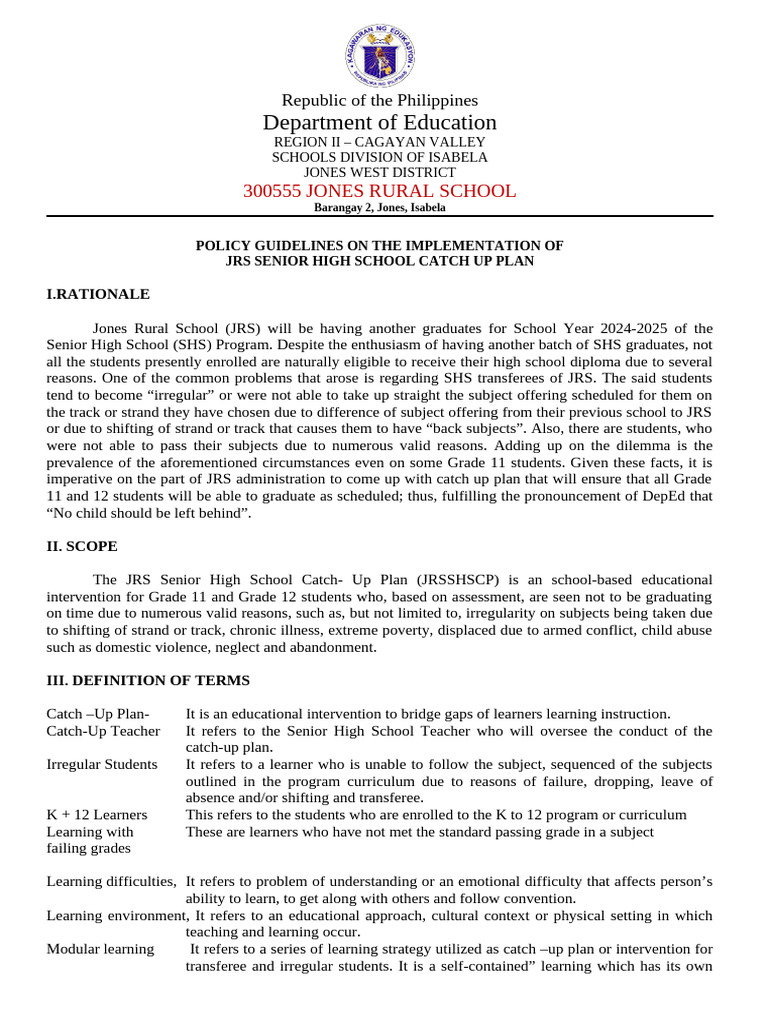 Catch Up Plan Final Pdf Learning Educational Technology