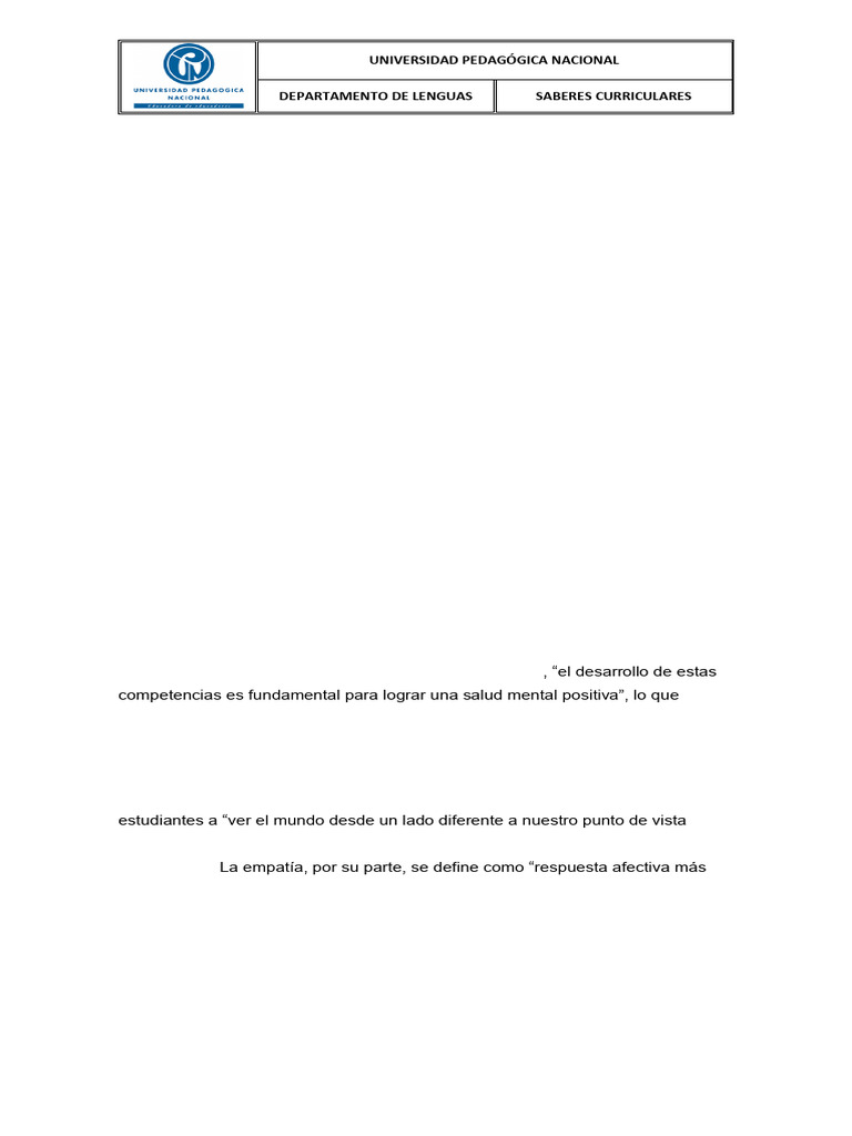 Taller 2 | PDF | Plan de estudios | Las emociones