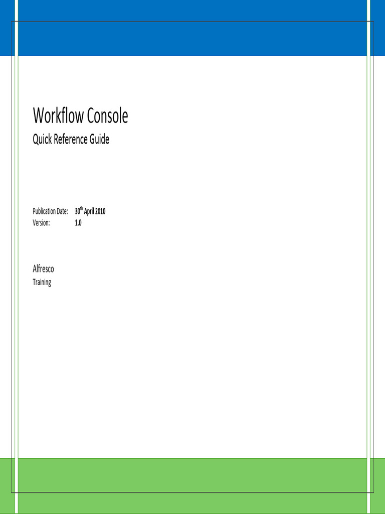 Workflow Console Quick Reference Guide | PDF | Command Line Interface ...