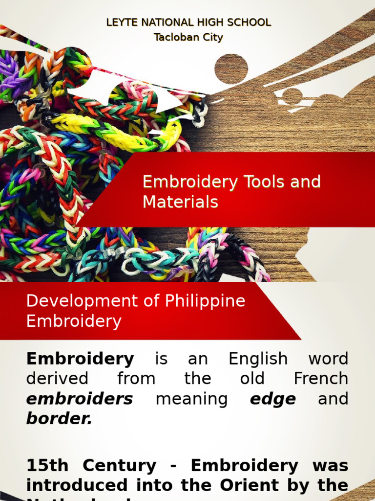 Embroidery Tools and Materials | PDF | Embroidery | Yarn