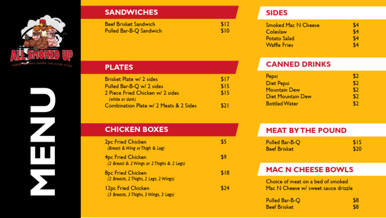 All Smoked Up Menu 8-10 | PDF
