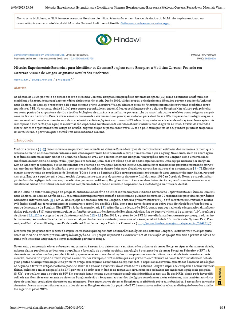 Métodos para Identificar Sistemas Bonghan | PDF | Sistema linfático ...