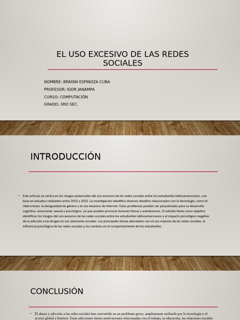 El Uso Excesivo de Las Redes Sociales (Brayan e.c) | PDF | Depresión ...
