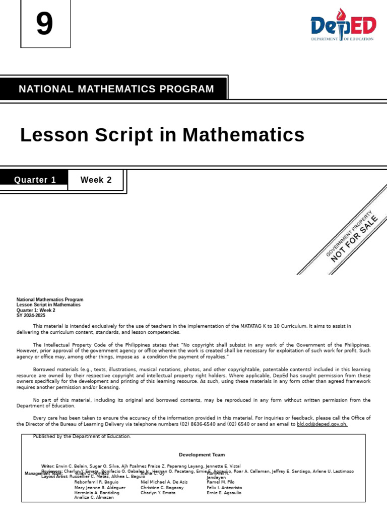 Lesson Script in Mathematics | PDF | Euclidean Geometry | Euclid