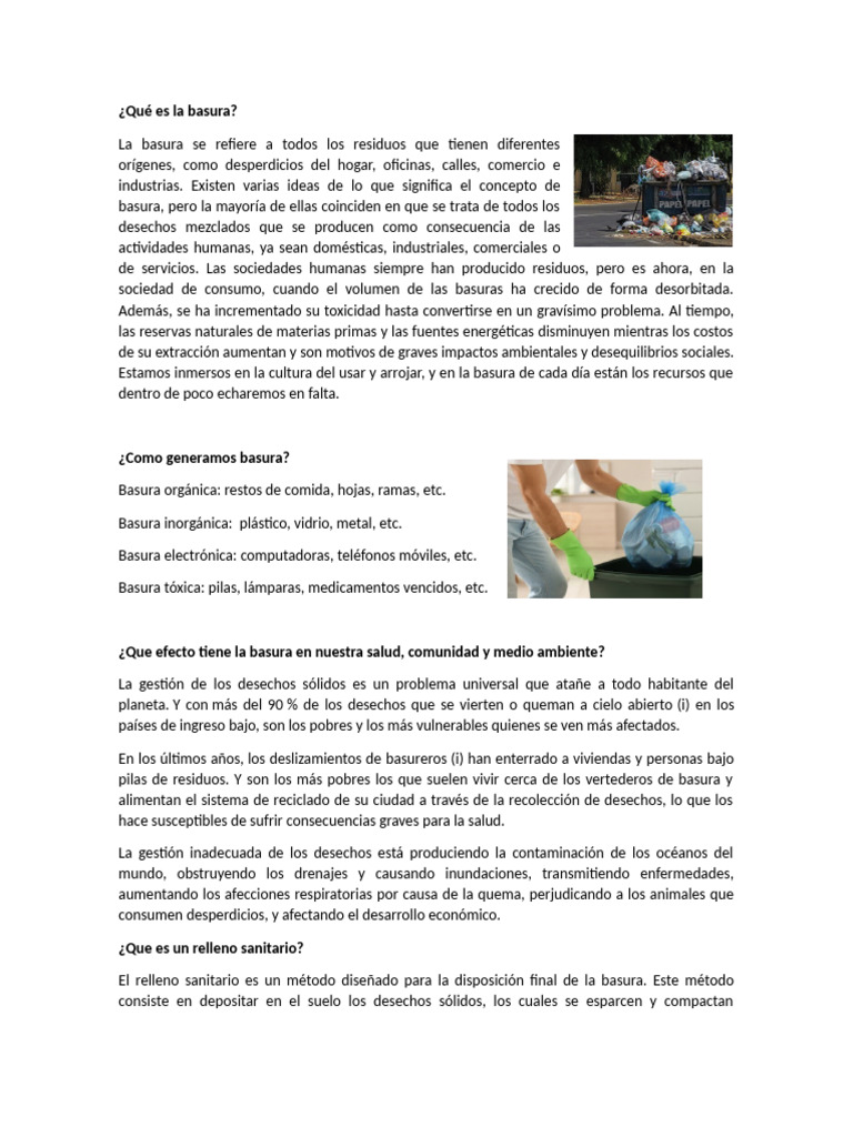 Qué Es La Basura | PDF | Residuos | Vertedero